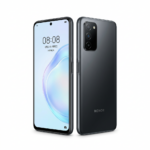 Honor 400 Smart 5G 128GB 4GB - Gris o Negro. Se muestran dos vistas de este teléfono inteligente en color gris oscuro sobre un fondo blanco puro. A la izquierda, el dispositivo está de frente, con la pantalla encendida mostrando la hora 08:0 8 y una cámara frontal perforada. A la derecha, se aprecia la parte trasera con un módulo de cámara rectangular que contiene tres lentes y un flash, además del logotipo de Honor en la parte inferior. El diseño es moderno con bordes redondeados y botones laterales visibles.