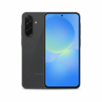 Samsung Galaxy A36 5g 128GB 6GB - Negro es un teléfono inteligente de color negro brillante que se muestra en una vista frontal y lateral en perspectiva. El dispositivo tiene una gran pantalla con biseles finos y una cámara frontal perforada centrada en la parte superior. En el lateral derecho se aprecian los botones de volumen y encendido . La parte trasera, parcialmente visible, muestra un módulo de cámara vertical con múltiples lentes y un flash LED, junto con el logotipo de Samsung en la parte inferior . El teléfono tiene un acabado brillante y un marco metálico. La pantalla está encendida mostrando la interfaz de usuario.